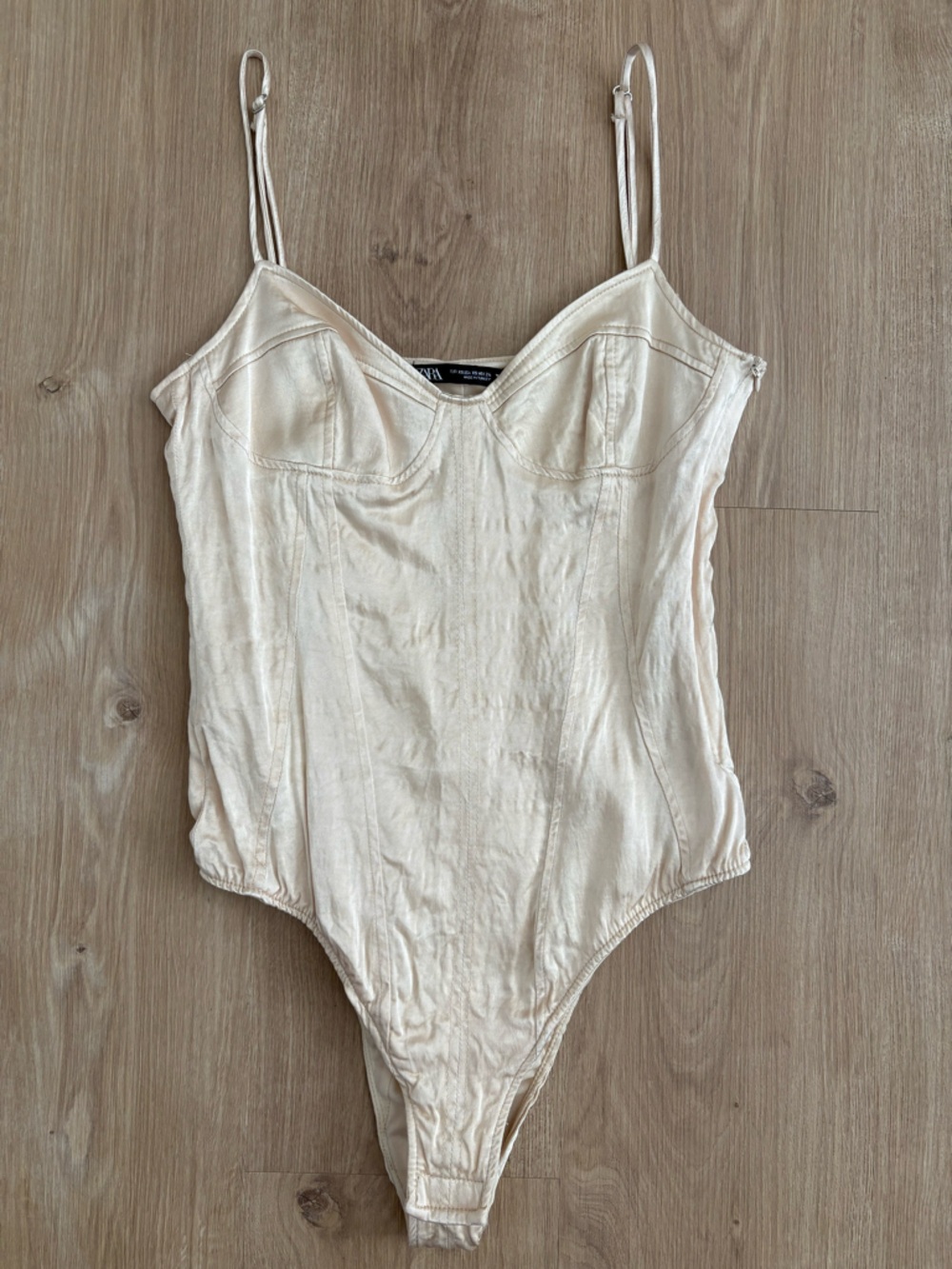 Zara Cream Tonal Bodysuit